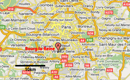 生誕の地Bourg-la-Reine広域地図